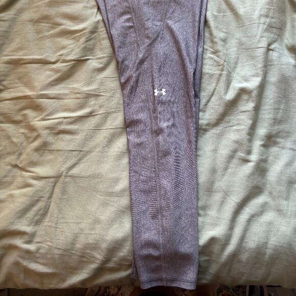 Under Armour HeatGear Compression Leggings | Mid-Rise Heather Gray | Size M - Picture 3 of 5